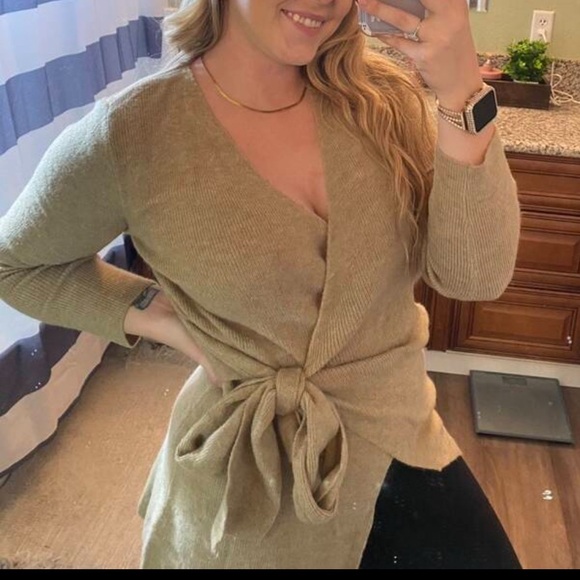 Maternity Comfy Wrap Tie Sweater Top - Picture 5 of 6